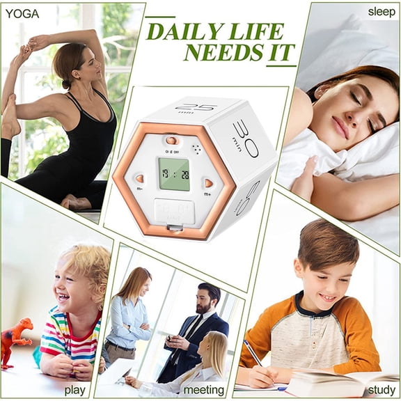 Thalyn Timer Digital Magnetic Cube Timer for Easy Time Tracking in Various Scenarios