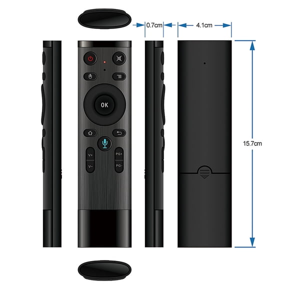 Thalyn Tv p 2.4G Wireless Remote Control with USB Receiver Voice Input for Box HTPC PC Projector Black