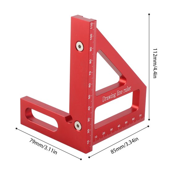 Thalyn Utility Scribing Gauge Protractor Aluminum Alloy Multi Angle Measuring Ruler Woodworking Square Protractor 45 90 Miter Ruler Utility Scribing Gauge Multifunctional Layout Measuring Tool for