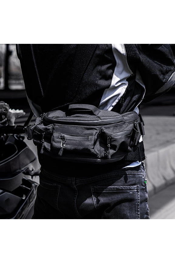 Waist Bag Pack Fanny Pack, Ultra-large Capacity Waterproof Waist Bag with Adjustable Strap for Men, Hiking, Traveling, Camping, Cycling, Running Outdoor, Black