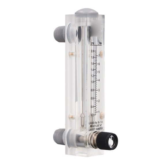 Thalyn Water Meter Liquid Flowmeter, Panel Type Flow Meter 0.2-2GPM Range for Measuring