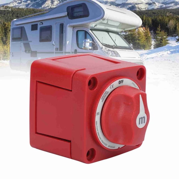 Thalyn Waterproof Battery Yacht Battery Switch, Marine Master Switch Red for Gasoline Powered Boats for Yacht