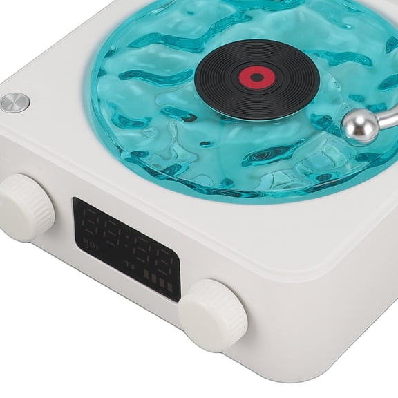 Thalyn Waves Speaker Vintage Waves Player Cordless Speaker Ambient Light Time Display for Relaxing Bedroom