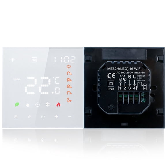 Thalyn WiFi Thermostat Indoor Smart Thermostat 3A Digital Programmable LCD Display Touchscreen Underfloor Heating Temperature Controller Digital Intelligent Wall Thermostat for Water Heating