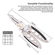 Thalyn Wire Crimper Tool Stripper 7 Inch Multi-Function Wire Stripper Professional 22-10 AWG Wire Stripping Tool Portable Cable Cutter Crimping Pliers with Wrench Function Self-Locking Button
