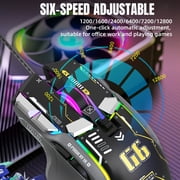 Thalyn lightweight mouse Mouse G6 RGB 12-Key Mechanical Mouse Wired Gaming Mosue Ergonomic Design 10-key Macro Programmable Setting 6-Speed Adjustable movement speed 13 RGB Lighting Modes