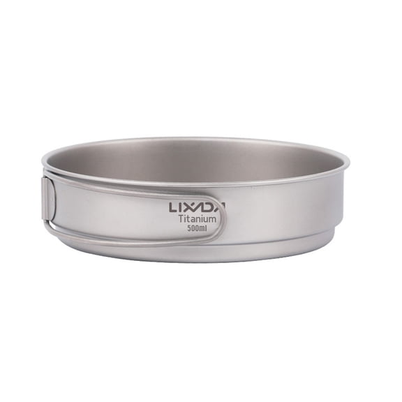 Thalyn titanium cooking pan Lixada Frypan Outdoor Camping Hiking Backpacking Cooking Frying Pan with Foldable Handles Pure Material Lightweight Anti Rust Easy Cleaning for Camping Hiking