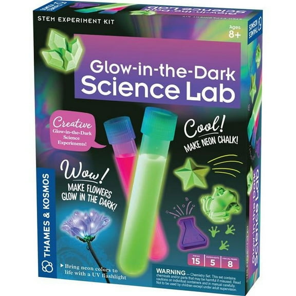 Thames & Kosmos Glow-in-The-Dark Science Lab, 5 Experiments, Unisex, Ages 8+