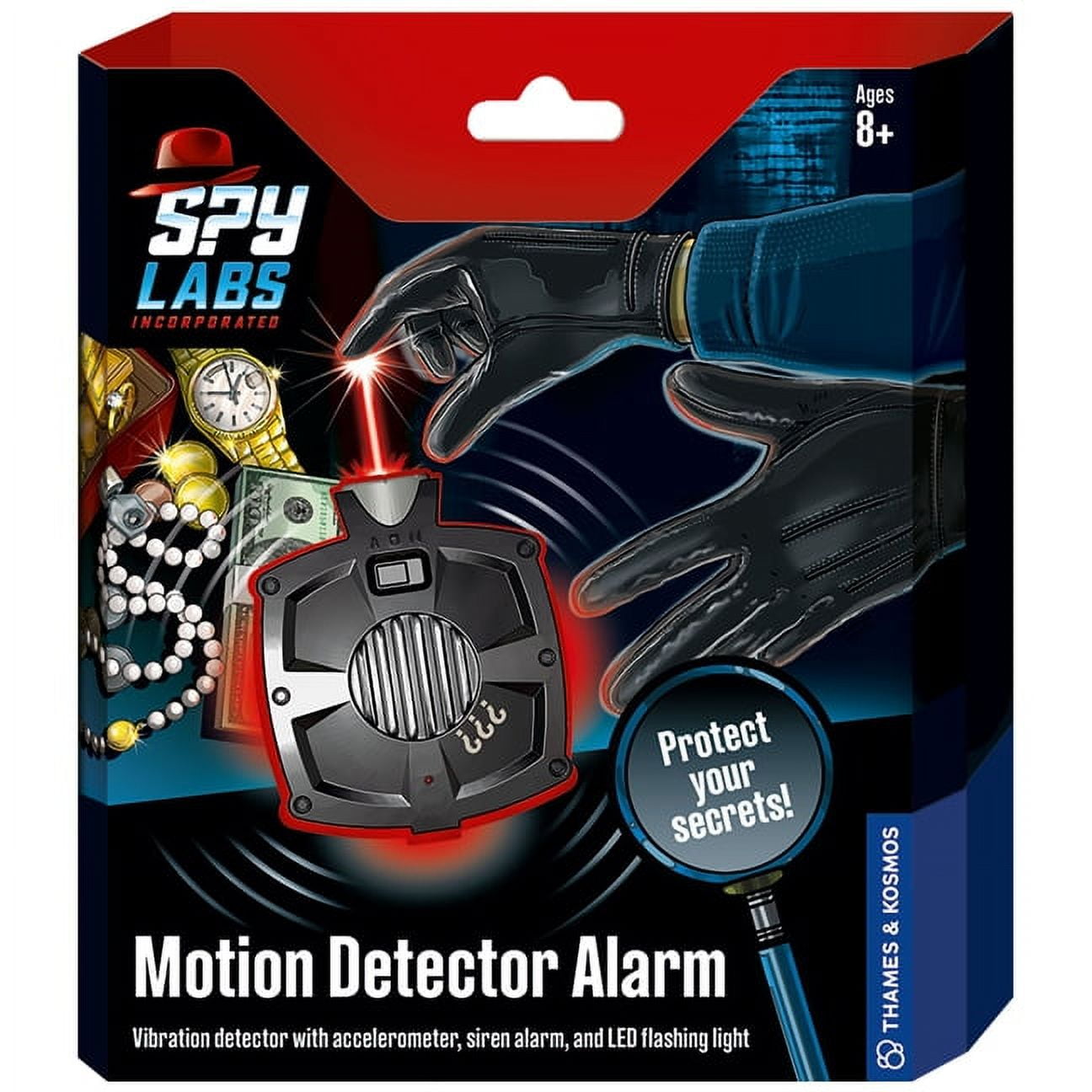 Thames & Kosmos MK2 90Db, 500ft Range Black Compact Motion Detector Alarm