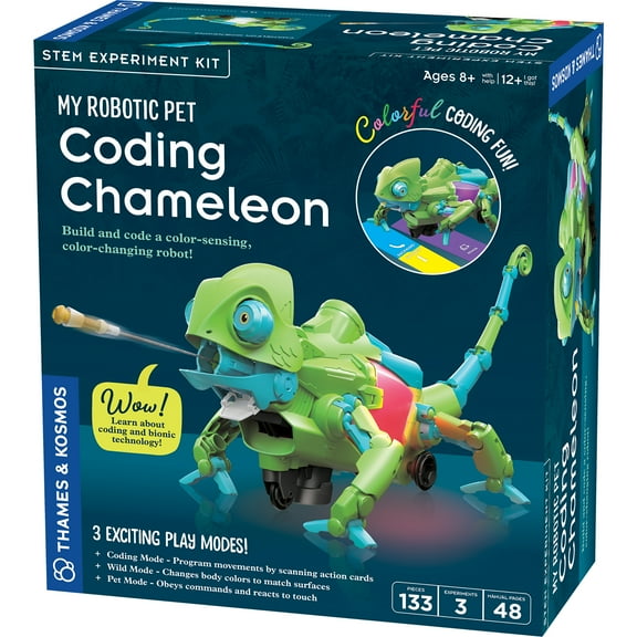 Open Box Thames & Kosmos, My Robotic Pet, Coding Chameleon STEM Kit, Science Set, Children's Ages 8+