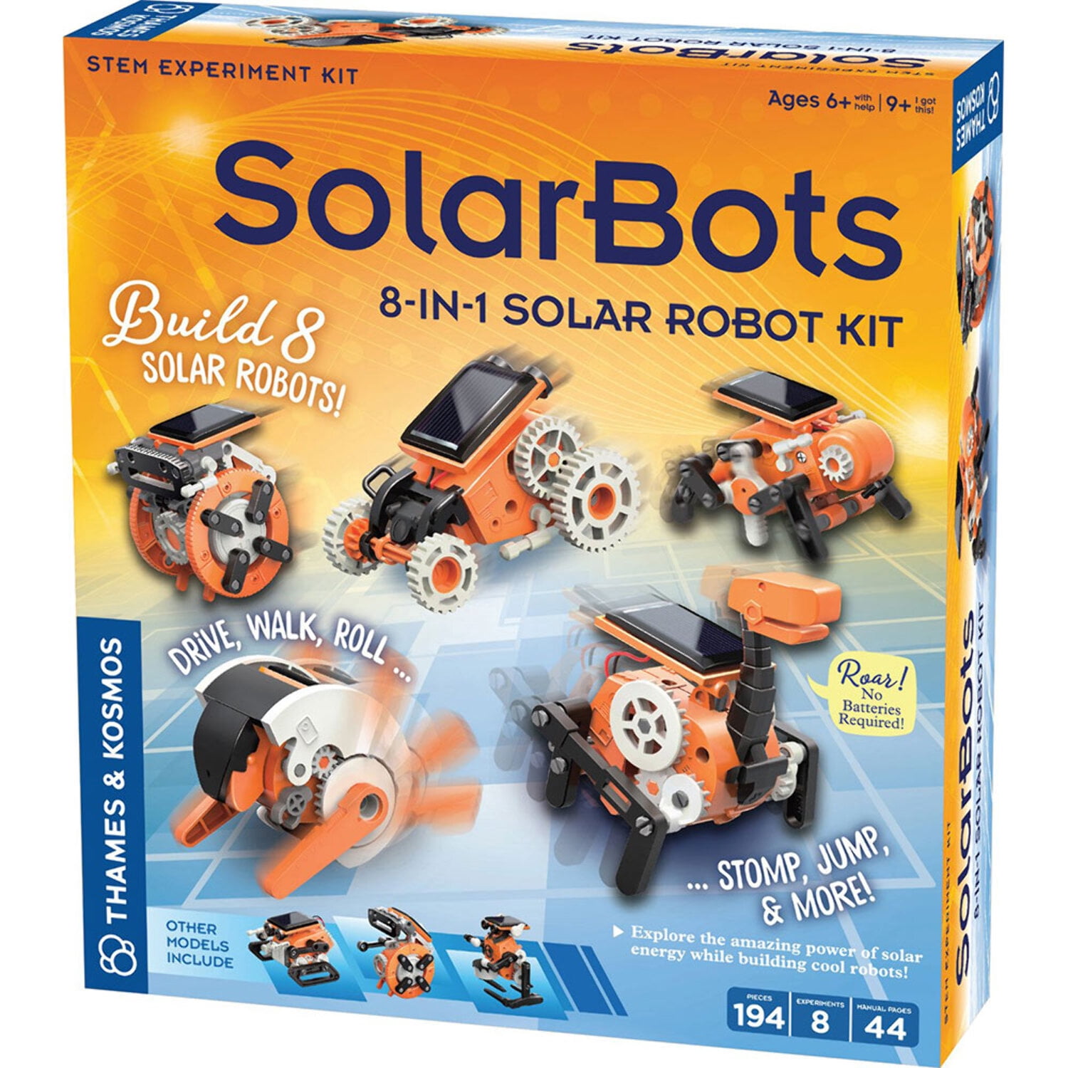 Thames & Kosmos, Solar Bots, 8-in-1 Solar Robot Kit, Ages 6+ 
