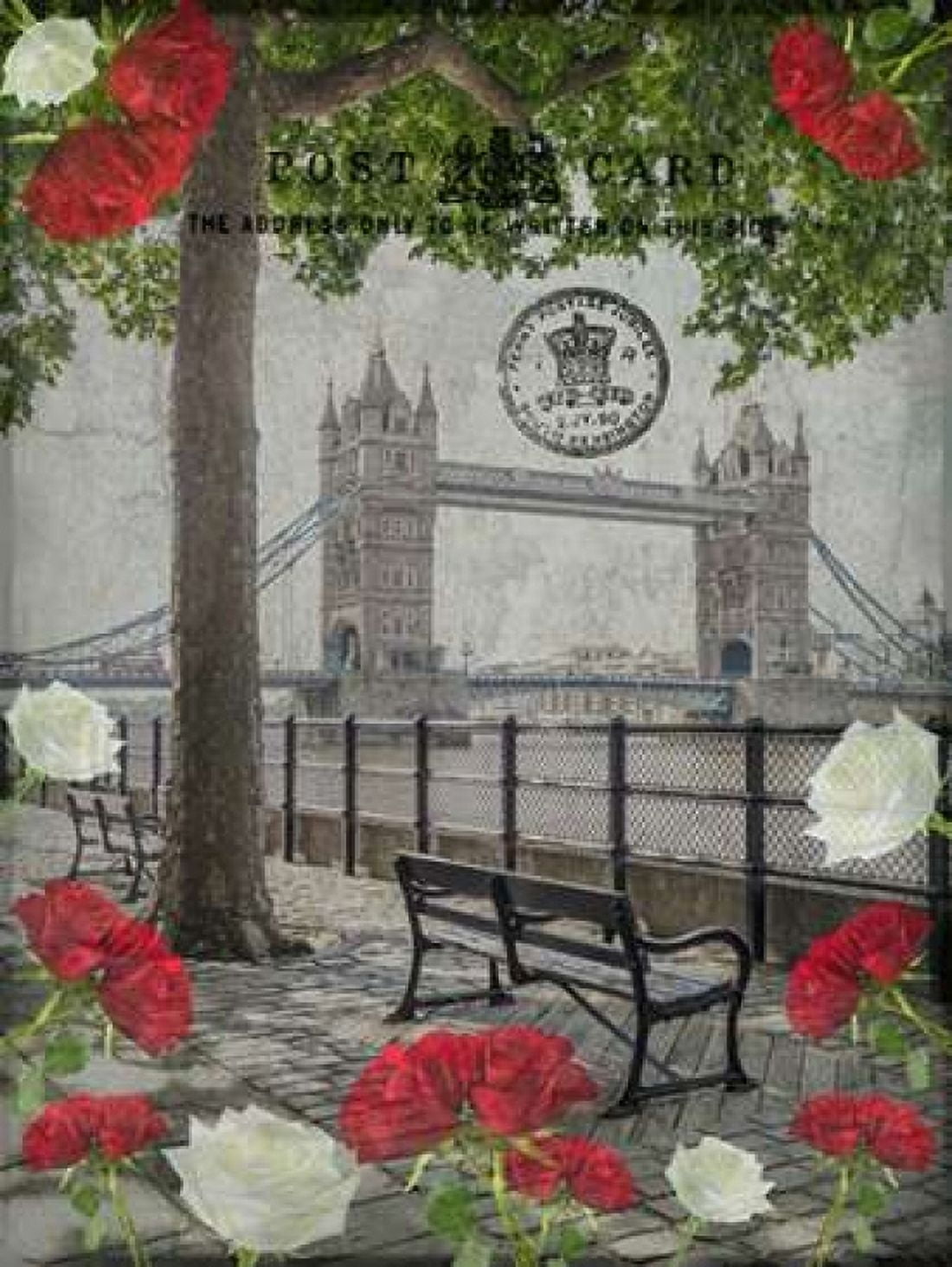 Thames promenade with Tower bridge in background London UK Canvas Art - Assaf Frank (18 x 24)
