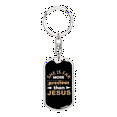 thumbnail image 1 of Than Jesus Stainless Steel or 18k Gold Premium Swivel Dog Tag Keychain, 1 of 10