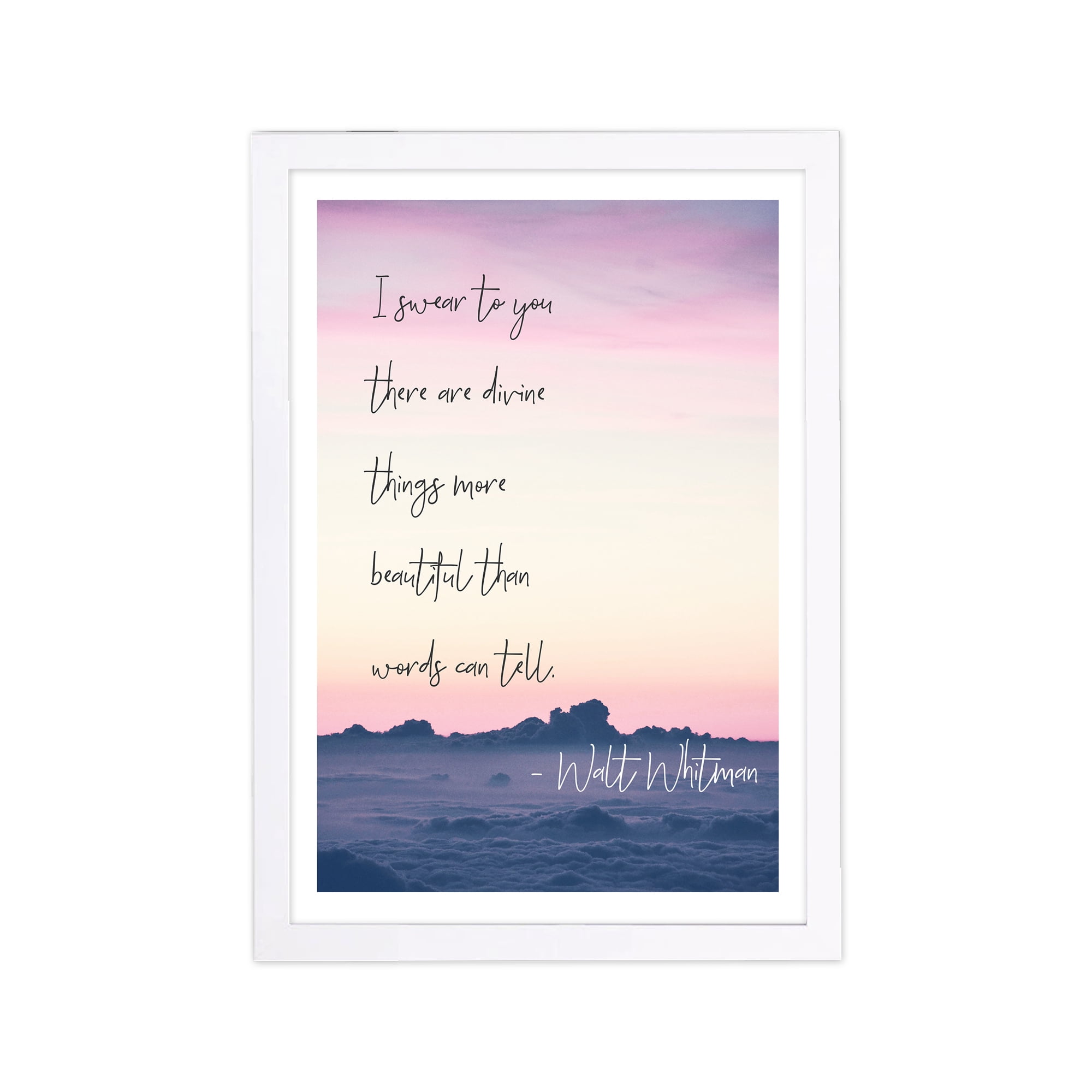 Than Words Can Tell Inspirational Quotes and Sayings 13" x 1.00" Framed Painting Art Print, by Wynwood Studio