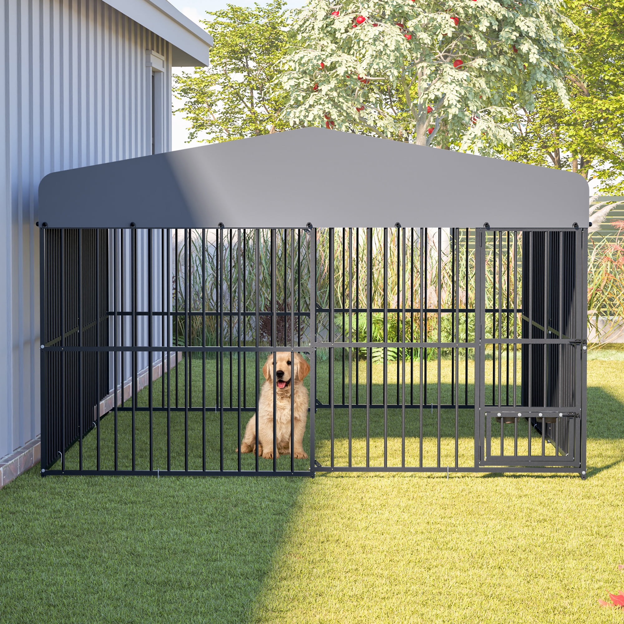 Thanaddo 10x10 ft(117"x117"x72") Outdoor Dog Kennel , Heavy Duty Dog ...