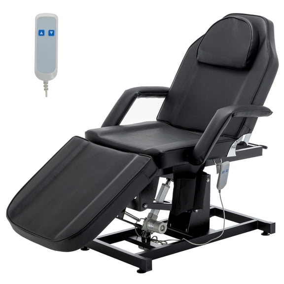 Thanaddo Electric Adjustable Massage Bed Spa Table, 440lbs Capacity, Remote Control Tattoo Bed with Detachable Armrests and Headrest - Black