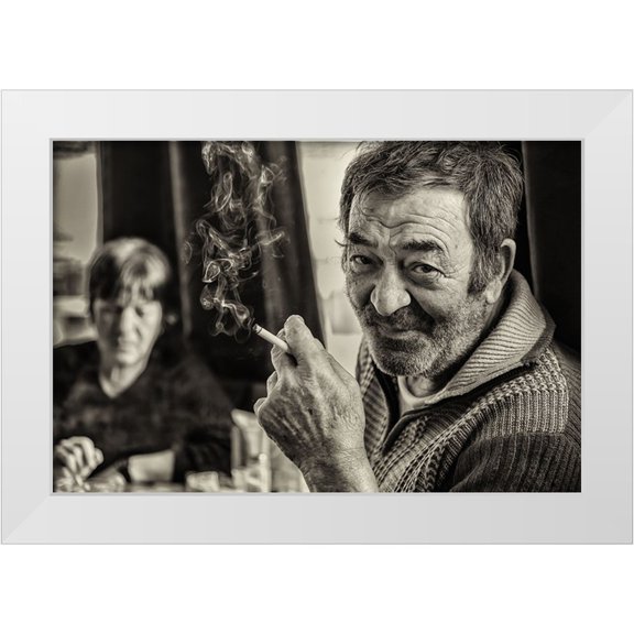 Thanasaki 14x11 White Modern Wood Framed Museum Art Print Titled - Working Class Hero