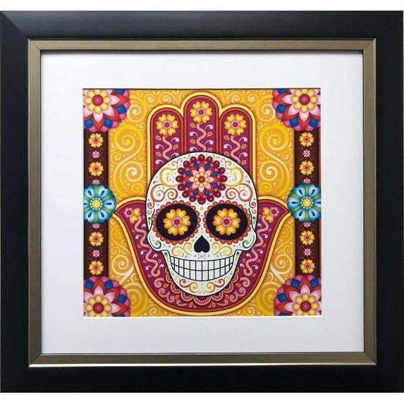 Thaneeya McArdle "Sugar Skull Hamsa" FRAMED Art Generic