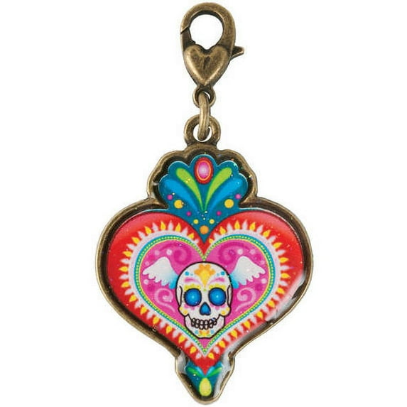 Thaneeya(R) LLC Acrylic Charm 1/Pkg-Winged Sugar Skull Heart