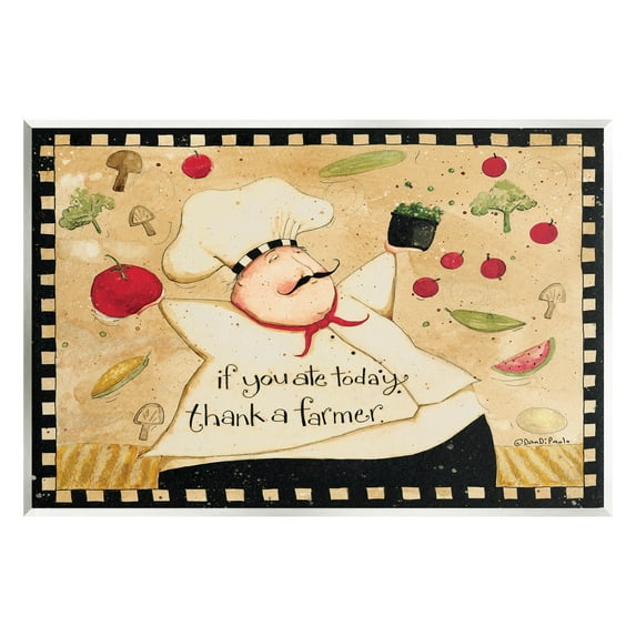 Thank A Farmer Vintage Produce Food & Beverage Graphic Art Unframed Art Print Wall Art