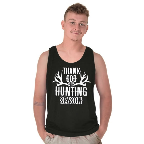 Thank God For Hunting Season Antlers Tank Top T Shirts Men Women Brisco Brands S