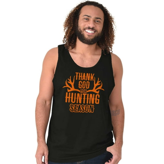 Thank God For Hunting Season Antlers Tank Top T Shirts Men Women Brisco Brands X