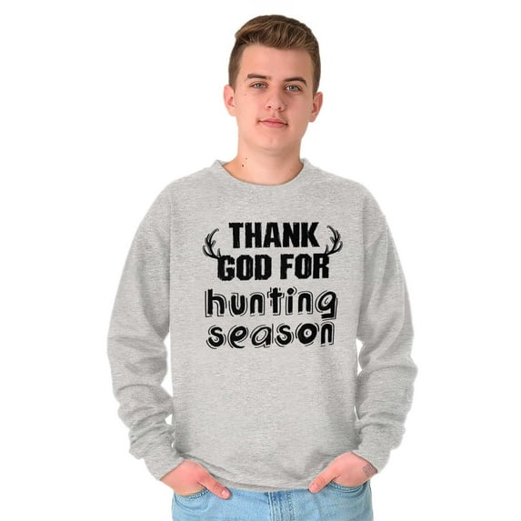 Thank God For Hunting Season Sport Unisex Plus Fleece Graphic Sweatshirt Brisco Brands 4X