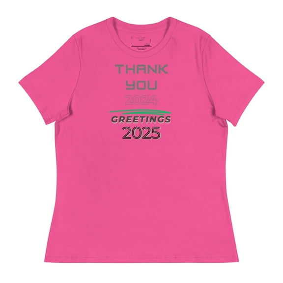Thank You 2024 - Hello 2025 Women's Relaxed T-Shirt (Berry, S)