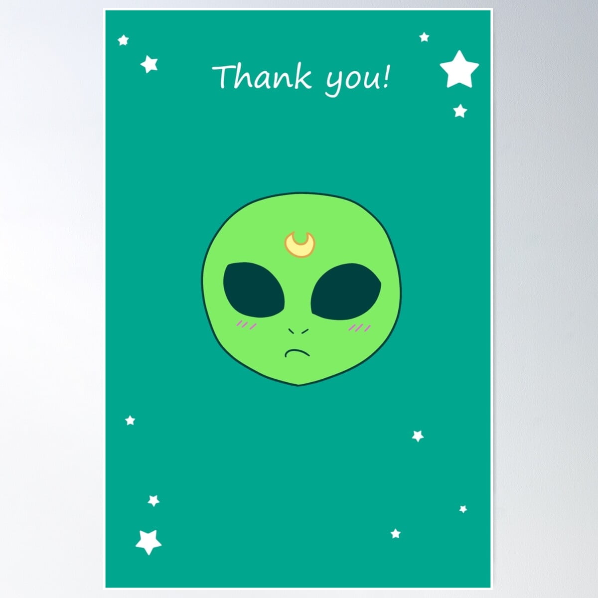 Thank You - Alien Face Poster Wall Art, Modern Wall Decor For Living ...