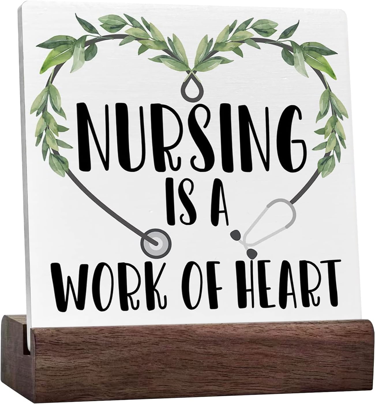 School Nurse Appreciation Gift | Acrylic & Wood Desk Sign | Thank You Plaque For Nurses Week, Birthday Or Christmas