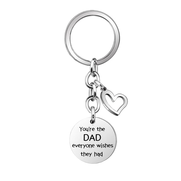 Thank You Appreciation Silver Pendant Keychain Keyring Key Chain Ring For Dad Father Birthday Christmas Father's Day "You're The Dad Everyone Wishes They Had"
