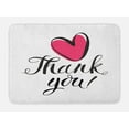 thumbnail image 1 of Thank You Bath Mat, Heart in Bold Outline Linear Hand Drawn Doodle Scribble Love Memo Thankful, Plush Bathroom Decor Mat with Non Slip Backing, 29.5" X 17.5", Black Dark Pink, by Ambesonne, 1 of 2