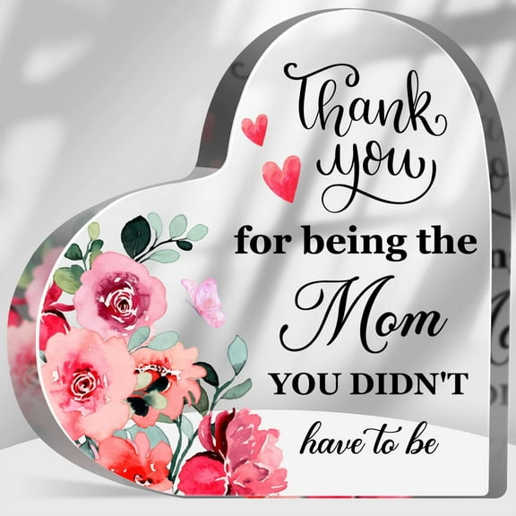 Thank You for Being Mom You Didn't Have to Be Plaque Acrylic Thank You Gift for Bonus Mom Appreciation Gift for Stepmom Birthday Gift for Mother in Law