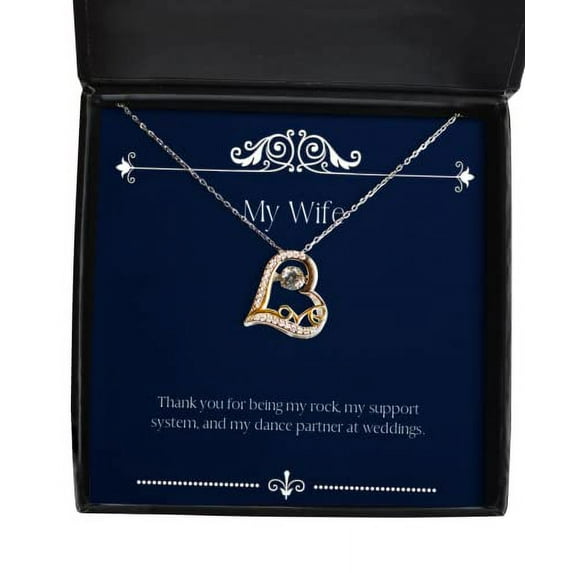 Thank You for Being My Rock, My Support System, and My Dance. Wife Love Dancing Necklace, Perfect Wife Gifts, Jewelry for Wife, Fancy Wife Gift Ideas, Best Fancy Wife Gifts, Top Fancy Wife Gifts,