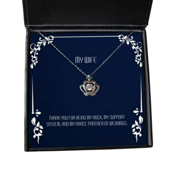 Thank You for Being My Rock, My Support System, and My. Crown Pendant Necklace, Wife Present from Husband, Funny Jewelry for Wife, Gift Ideas for her, Gift Ideas for him, Gift Ideas for mom, Gift