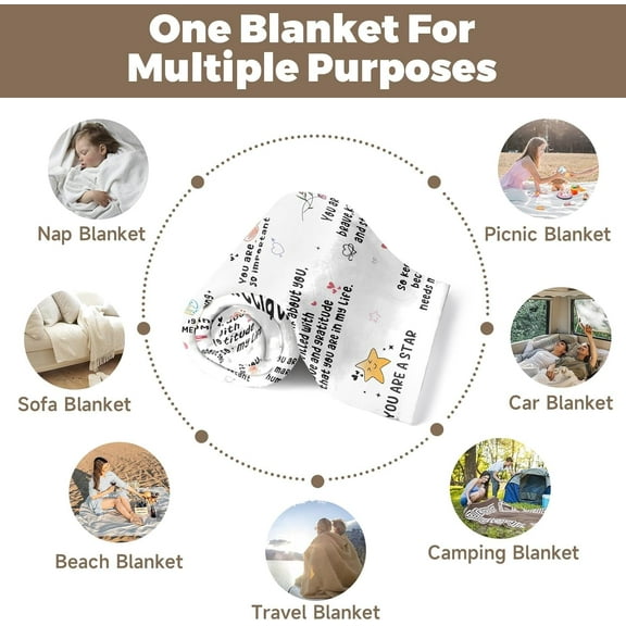 Thank You Blanket Gifts for Women Men Employee Appreciation Gifts for Coworkers Christmas White Elephant Gifts for Adults Inspirational Throw Blanket Birthday Gift for Women Nurse Appreciation 50x60