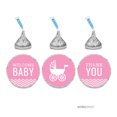 thumbnail image 1 of Thank You Bubblegum Pink Chevron Baby Shower Hershey´s Kisses Stickers, 216-Pack, 1 of 1