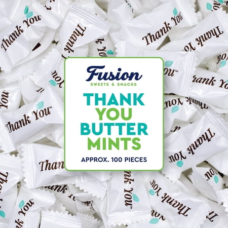 Thank You Butter Mints Individually Wrapped - About 125 Count, After Dinner Mints, Soft Pillow Mints, Bulk Wedding Mints for Reception, Baby Shower & Funeral Favors for Guests