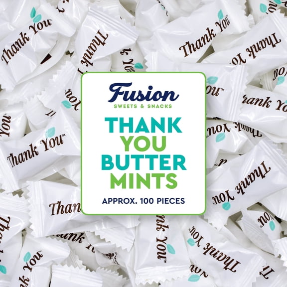 Thank You Butter Mints Individually Wrapped - About 125 Count, After Dinner Mints, Soft Pillow Mints, Bulk Wedding Mints for Reception, Baby Shower & Funeral Favors for Guests