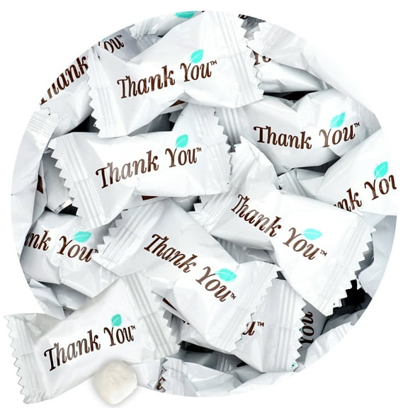 Thank You Candy Buttermints, 1 Pound Mint Bulk Bag, Approximately 125 Pieces, Hospitality Mints, Thank You Mints Individually Wrapped Bulk