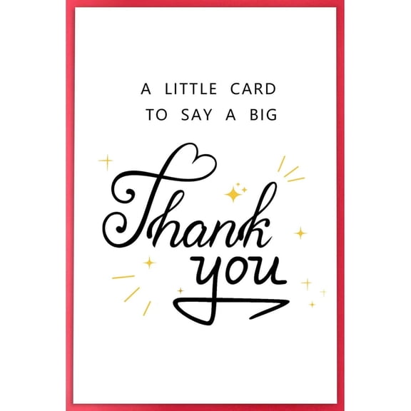 Thank You Card A Little Card to Say a Big Thank You Design Blank Inside, Envelope Included Perfect Gratitude Note for Friends, Family, and Colleagues