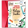 thumbnail image 1 of Thank You Card for Biology Teacher – Cute Science-Themed Design with Microscope and DNA – Blank Inside, Envelope Included – Perfect Gift for Teachers Appreciation Day, 1 of 2