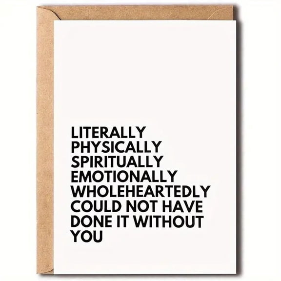 Thank You Card Could Not Have Done It Without You Blank Inside for Personal Messages Perfect Appreciation Card for Friends, Family, and Colleagues