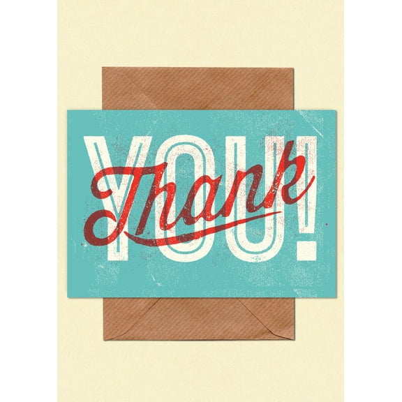 Thank You Card – Eye-Catching Retro Design with Envelope – Perfect for Expressing Gratitude on Any Occasion