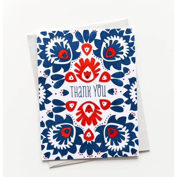 Thank You Card with Floral Design – Handcrafted Thank You Greeting Card – Envelope Included, Blank Inside – Perfect for Grateful Gestures and Appreciation