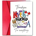 thumbnail image 1 of Thank You Card for Math Teacher – Colorful Design with Apples and Geometry Illustrations – Envelope Included, Blank Inside – Perfect Gift for Educators at Year-End or Appreciation Day, 1 of 2