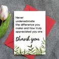 thumbnail image 1 of Thank You Card with Meaningful Message – “Never Underestimate the Difference” – Perfect for Gratitude, Appreciation, or Encouragement – Includes Envelope, 1 of 2