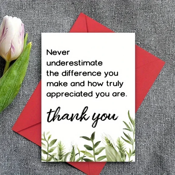 Thank You Card with Meaningful Message  Never Underestimate the Difference  Perfect for Gratitude, Appreciation, or Encouragement  Includes Envelope