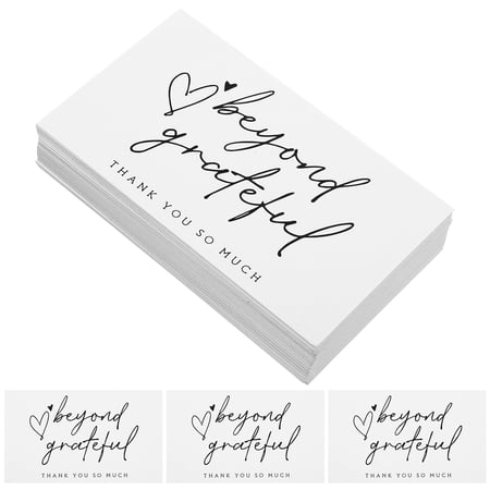 Thank You Card with Envelope Gift Cards Thanks Giving Tou Beyond Grateful Business Cute 100 Pcs