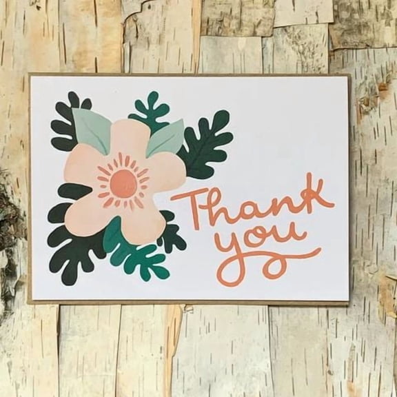 Thank You Card with Floral Design – Beautifully Illustrated Blank Card for Gratitude – Perfect for Any Occasion